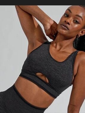 Buffbunny Collection Women's Grey and Black Bra Small